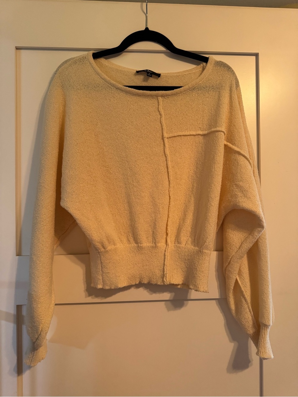 Lulu's Cream Textured Crewneck Sweater